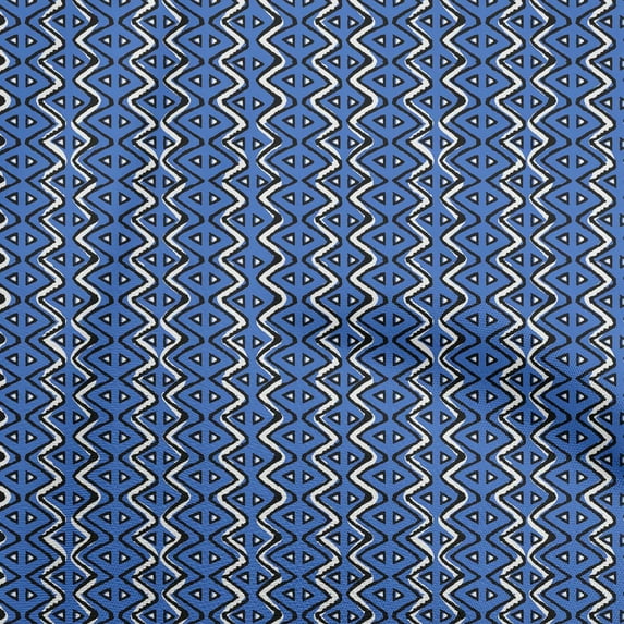 oneOone Cotton Poplin Medium Blue Fabric Block Sewing Craft Projects Fabric Prints By Yard 56 Inch Wide-V0