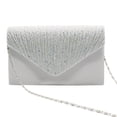 thumbnail image 2 of pitrice Women Envelope Bag Rectangular Hasp Rhinestone Stylish Fashionable Business Party Bridal Handbag Birthday Gift White, 2 of 9