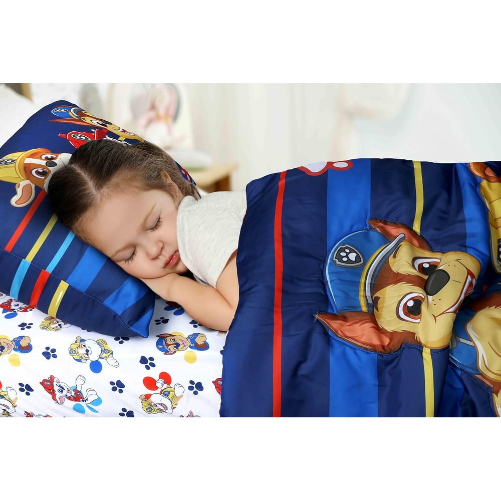 Paw Patrol Multicolor Toddler 3-Pcs Bedding Sheet Set for Kids- Pillowcase, Comforter & Fitted Sheet