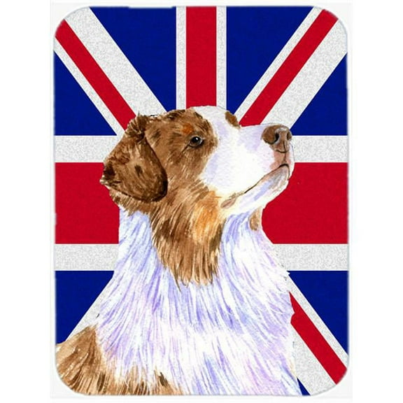 Carolines Treasures  Australian Shepherd With English Union Jack British Flag Mouse Pad