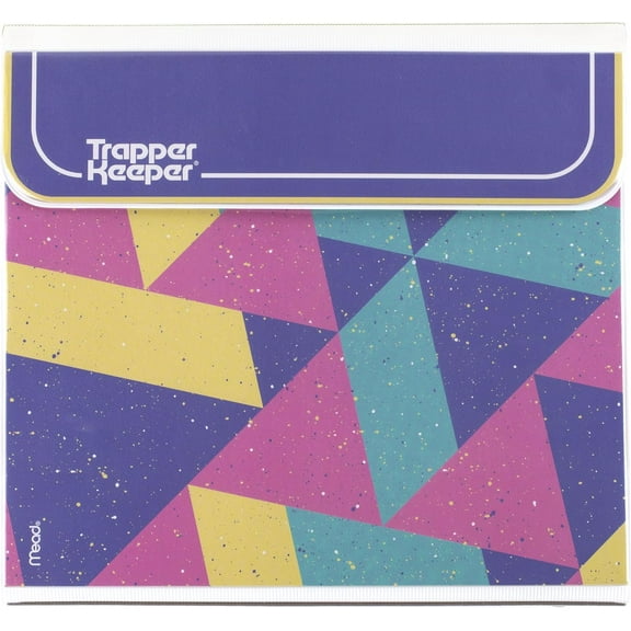 Trapper Keeper Binder, Retro Design, 1 Inch Binder with Folders and Pockets, Holds 8-1/2" x 11" Paper, Colorblock (260038FN-ECM)