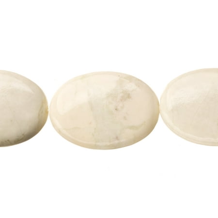 Quartz Flat Oval Beads Flat Quartz Crystallite Oval Beads Semi Precious Gemstones Size: 31x22mm Crystal Energy Stone Healing Power for Jewelry Making ()