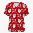 thumbnail image 1 of Uniforme de enfermera de moda para mujer, estampado de muñeco de nieve navideño, manga corta, cuello en V, uniforme de trabajo de Papá Noel, uniforme de trabajo médico 2024, 1 of 5