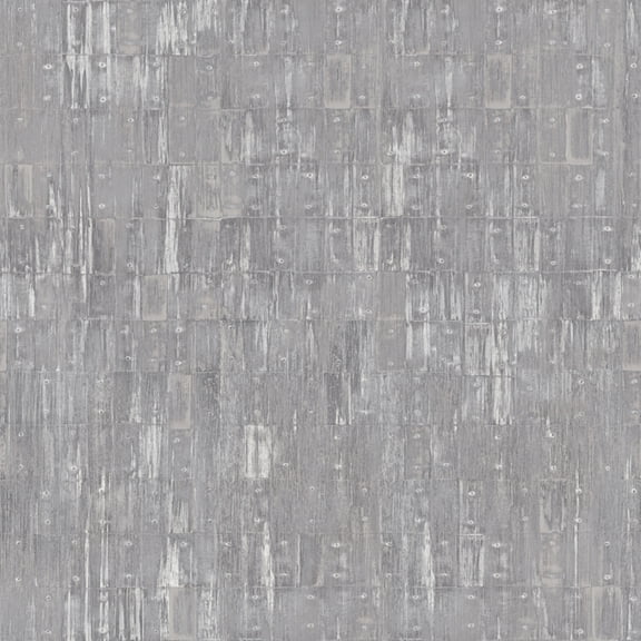 Concord Wallcoverings Textured Wallpaper damask floral tiles, Silver, 21 In x 33 Ft (56 sq. ft), FH37545