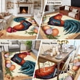 thumbnail image 5 of 5'x8' Area Rugs, Retro Rooster Indoor Outdoor Area Rug for Living Room Bedroom, Farmhouse Vintage Summer Botanical Washable Bathroom Rugs Kitchen Floor Carpet Mats Home Decor Aesthetic, 5 of 8