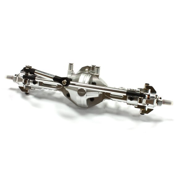 Integy RC Toy Model Hop-ups C25063SILVER Complete Billet Machined T3 Front Axle for SCX-10, Dingo, Honcho & Jeep