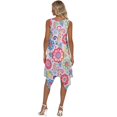 thumbnail image 4 of HELLHERO Round Neck Sleeveless Sundress, Floral Print with Heart Accents Women's Midi Dress Polyester Side Pockets Sleeveless Sundresses Non Deform, 4 of 8