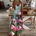 thumbnail image 3 of Flamingo Pattern Sleeveless Dress for Women Clothing Female Women's Summer Skirt, 3 of 7