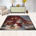 thumbnail image 2 of WOBOGO Adorable Snowman Carpet Non-Slip Rugs Soft Doormat 63×48in Living Dining Room Bedroom Decorative, 2 of 7