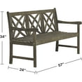 thumbnail image 4 of Garden Bench, 3-Person Patio Bench Gray Acacia Hardwood Bench for Garden, Porch, and Park, 4 of 4