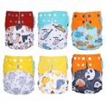 thumbnail image 2 of Pañal De Bebé Reutilizable, Pañal De Bolsillo De Tela Ajustable Para Prevención De Fugas Laterales Para Niños De 0 A 2 Años Octpeak Baby Cloth Pocket Diaper, 2 of 8