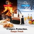 thumbnail image 5 of Godance Insulated Lunch Box for Women, Leakproof Large Adult Lunch Bag with Cup Holder & Adjustable Shoulder Strap - Wide Opening Cooler Tote for Work, Picnic, Beach, Travel, Family, College, Brown, 5 of 7