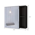 thumbnail image 4 of DEPOT E-SHOP Kazan Medicine Cabinet, Mirror, One-Door Cabinet, Two External Shelves, Three Internal Shelves-Black, For Living Room, 4 of 5