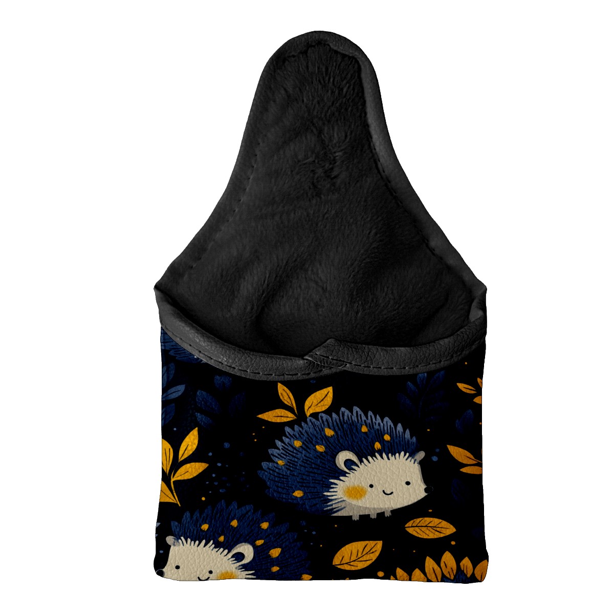 Golf Mallet Putter Cover Premium Leather Waterproof Golf Putter Head Cover with Magnetic Closure Cartoon Hedgehog