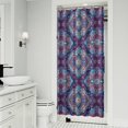 thumbnail image 2 of Small Stall Narrow Shower Curtain 36"W x 72"L – Tropical Bohemian Leaves, Mid-Century Abstract Boho Botanical Bathroom Decor, Vintage Floral Palm Leaf Pattern, Rustic Tribal Folk Style, 2 of 5