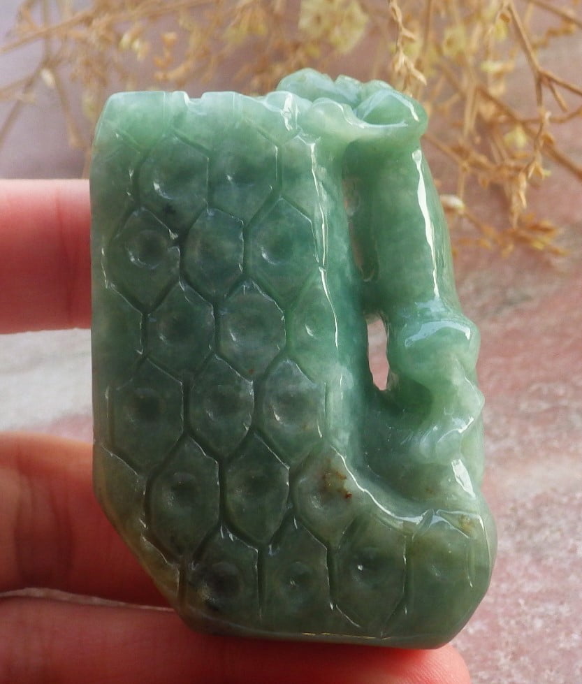 Green Natural A Jade jadeite Display Dragon Pi Xiu 698664 TN