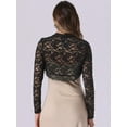 thumbnail image 3 of DARING DIVA Floral Lace Bolero Shrug Long Sleeve Open Front Cardigan S Black, 3 of 6