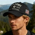 thumbnail image 6 of 250th Anniversary Army Hat, Embroidered Baseball Cap Tribute Washed Denim Hat Color Dark Gray Size One Size, 6 of 7