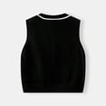 thumbnail image 5 of Crunowin Boys And Girls School Uniform Sweater Vest Button Closure Sleeveless Pullover Casual Cardigan Black Size 10, 5 of 8