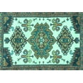 thumbnail image 1 of Ahgly Company Machine Washable Indoor Rectangle Persian Turquoise Blue Traditional Area Rugs, 5' x 8', 1 of 4