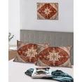 thumbnail image 5 of Retro Brown Pillow Covers King Size 2 Pack, Boho Western Modern Geometric Abstract Art Soft Bed Throw Pillowcases Breathable Cooling Long Lumbar Body Pillow Sham Cover for Bed Sofa 20''x36'', 5 of 7