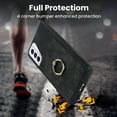 thumbnail image 2 of Fit for Samsung Galaxy S21 Plus Case Card Pocket 360° Rotatable Ring Holder Kickstand, Shockproof Drop Resistant PU Leather Soft TPU Back Protective Phone Case For Samsung Galaxy S21 Plus, Black, 2 of 8