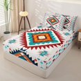 thumbnail image 2 of jejeloiu Vibrant Aztec Zipper Full Size Comforter Sets with Fitted Sheet and 2 Pillowcases,Southwestern Pattern Zipper Bedding Set For Boys,Multi White,Reversible,4-Piece, 2 of 7