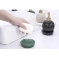 thumbnail image 5 of Ceramics Gold Soap Dispenser for Bathroom, Round Soap Dispenser with Delicate Embossed Rhombus Design (Black), 5 of 13