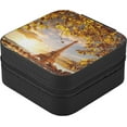 thumbnail image 3 of SKYSONIC Paris Eiffel Leather Jewelry Box,Portable Mini Jewelry Case Traveling Jewelry Organizer for Rings Necklaces Bracelets Earrings, 3 of 7