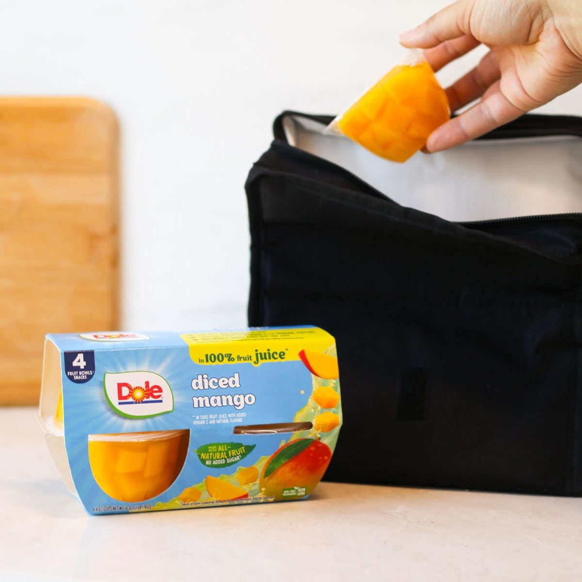 (3 pack) Dole Fruit Bowls Diced Mango in 100% Juice, 4 oz Cups (4 Pack)