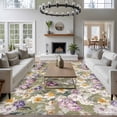 thumbnail image 3 of Large Area Rugs for Living Room Bedroom, Dark Sage Green Botanical 5'x8' Rug Washable Carpet Runner Indoor Outdoor, Spring Floral Summer Botanical Retro Non Slip Floor Mats Rug for Kitchen, Bathroom, 3 of 8