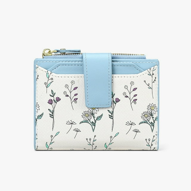 Stylish Purse for Women Floral Design Functional Wallet with Zipper and Card Slots for Daily Life and Travel