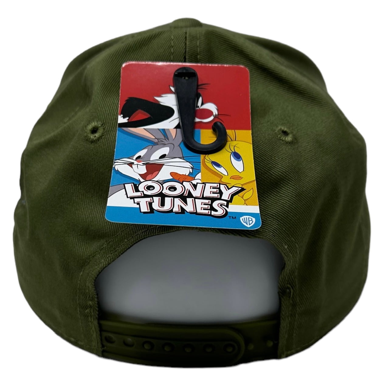 Daffy Duck Bugs Bunny Looney Tunes Men's Embroidered Snapback Hat Cap in Olive