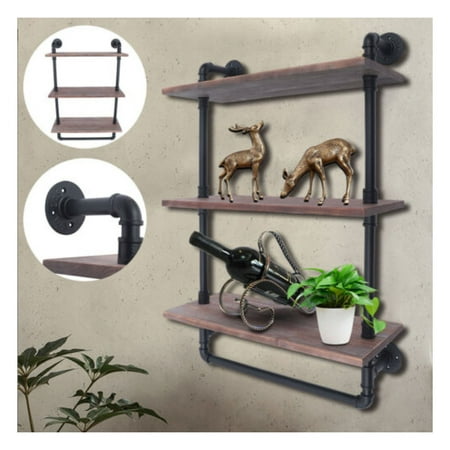 

‎StudyliIndustrial Pipe Shelving Iron Pipe Shelves Wall Mounted Hanging Floating Rack