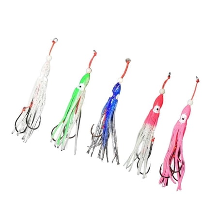 CEORPER Octopuses Skirt Trolling Swimbait Soft Glowing Octopuses Fishing Squid Lures