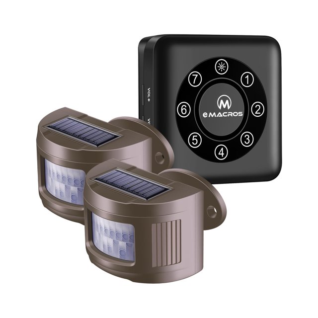 Alarma de entrada eMacros mejorada, emparejable, con un alcance de 800 m, solar