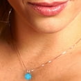 thumbnail image 5 of Clara Pucci 18K Rose Solid Hypoallergenic Gold 2.5Ct Turquoise Round Brilliant Cut Solitaire Designer Necklace Pendant For December, 5 of 7