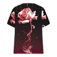 thumbnail image 5 of Hxshgdsn Summer Plus Size Cotton T Shirts Womens Loose Fit V Neck Tops Short Sleeve L-5X Stretchy Casual L Tees (3XL, Red 01), 5 of 5