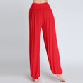 thumbnail image 3 of Pantalones de baile para mujer, de modal, sueltos, con piernas anchas, para práctica de yoga latino, largos, suaves, para el hogar, N24, 3 of 5