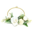thumbnail image 2 of Floral Wreath Floral Hoop Metal Ring Wreath Artificial Wall Hanging Wreath for Wedding Home Coffee ShopRound, 2 of 8