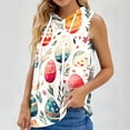 thumbnail image 2 of Tops de Ajuste Suelto para las Mujeres de Moda Impresa con Capucha sin Mangas, Poliéster, 2 of 5