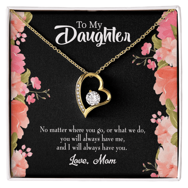 To My Daughter I Will Always Have You From Mom Forever Necklace w Message Card
