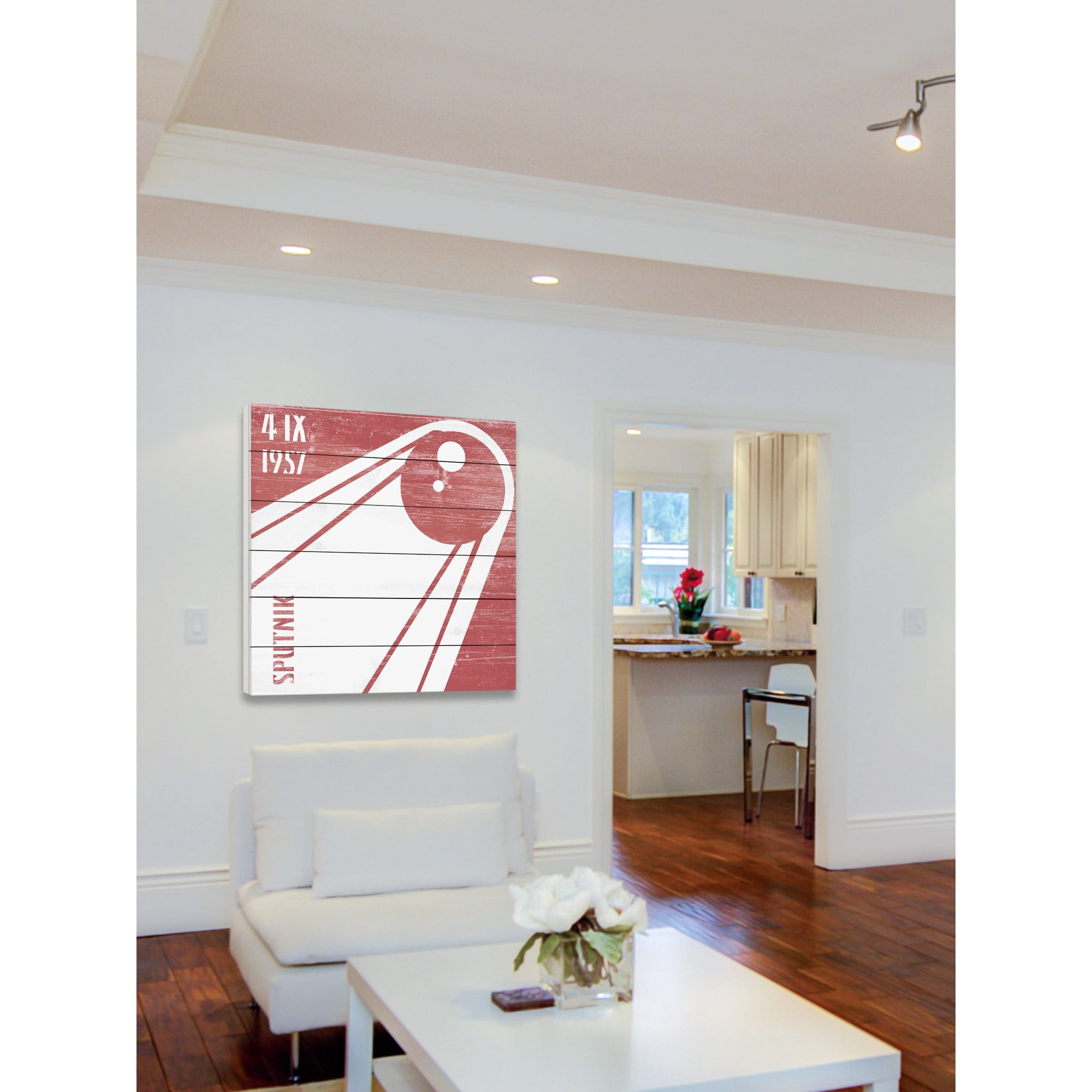 MARMONT HILL  - 'Sputnik 1957' Painting Print on White Wood - Multi-Color 32 x 32