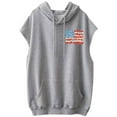 thumbnail image 5 of American Flag Hoodie Women Sleeveless Hooded Tops Patriotic Hoodies Women's Short Sleeved Front and Back Printed Pocket Hat Rope Hooded Top Sweatshirt, 5 of 5