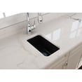 thumbnail image 4 of BOCCHI Sotto Undermount Fireclay 12 in. Single Bowl Kitchen Sink with Strainer in Matte Black, 4 of 6