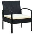 thumbnail image 1 of vidaXL Garden Chair with Cushion Poly Rattan Black, 1 of 8