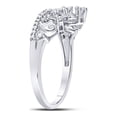 thumbnail image 3 of FB Jewels 10k White Gold Round Diamond Womens Womens Crown Tiara Cocktail Band 1/5 Cttw, 3 of 4