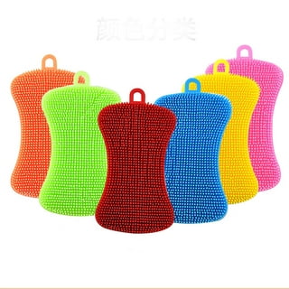  2 Pcs Silicone Sponges Kitchen No Smell Silicone Dish Scrubber  Silicone Scrubbers for Dishes Silicon Scraper Miracle Sponge : Health &  Household