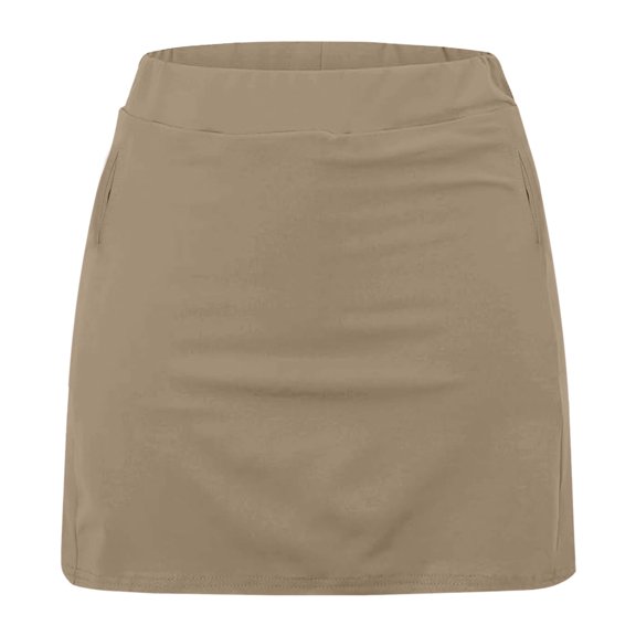 Costeam Womens 2 In 1 Layered Athletic Skort Built In Anti Chafe Inner Shorts No Side Pockets Fold Over High Waist Quick Dry Stretch Breathable Casual Sport Skirt
