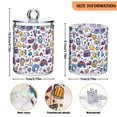 thumbnail image 5 of Yayeee 4 Pack Qtip Holder Bathroom Cotton Swab Canister with Lid Clear Dispenser Set, Purple Doodle Pattern, 5 of 6